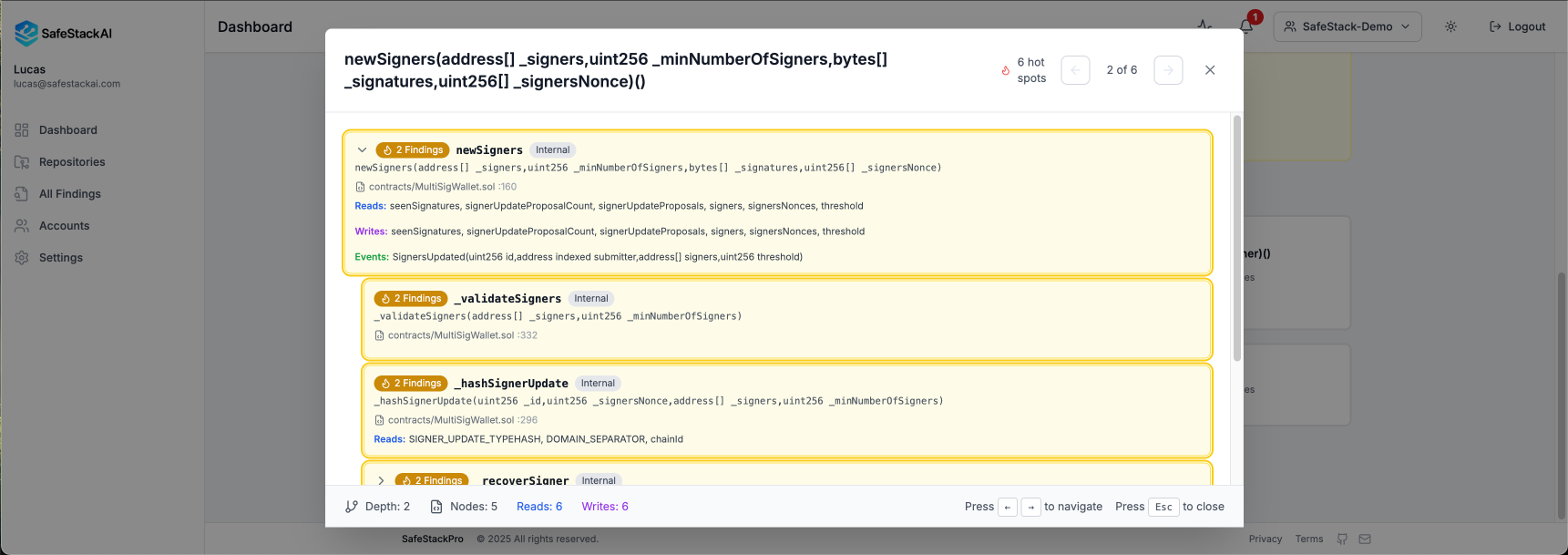SafeStackAI Call Graph Mapping