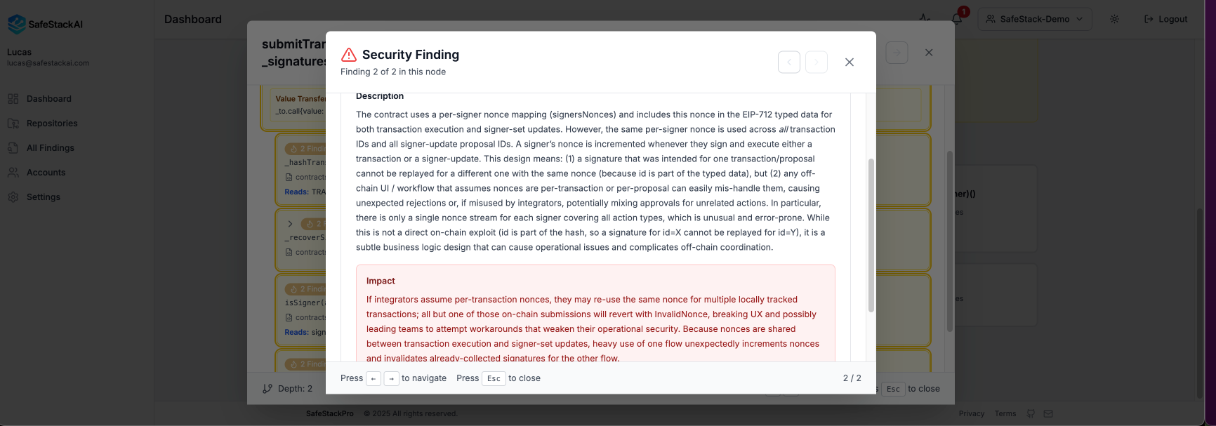 SafeStackAI Call Flow Analysis Finding